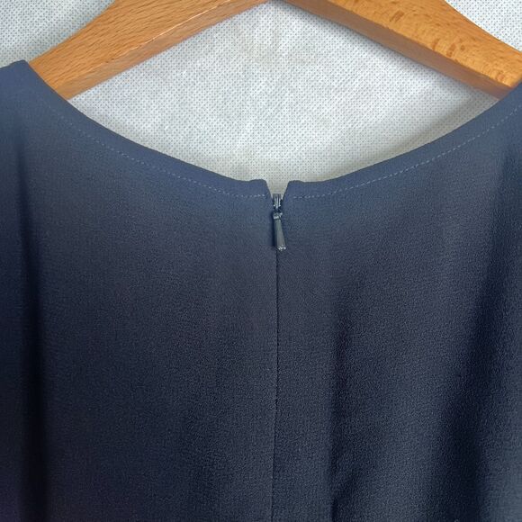 Anne Klein II Black Short Sleeve Vneck Classy Basic Black Dress Pockets Size 6 - Picture 4 of 11